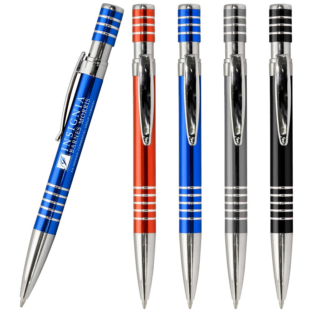 Retractable Metal Pen W/Silver Accents WAUCUSTPF3700